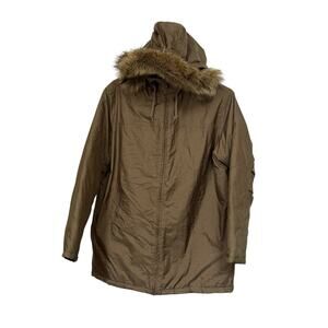 Womens Liz Claiborne Small Coat Faux Fur Removable Hood Liz & Company Fall